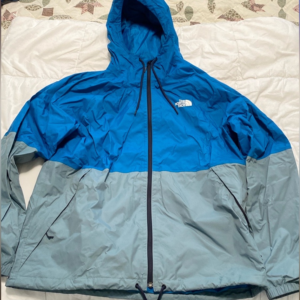 The North Face Men’s Antora Blue Colorblock Rain Jacket